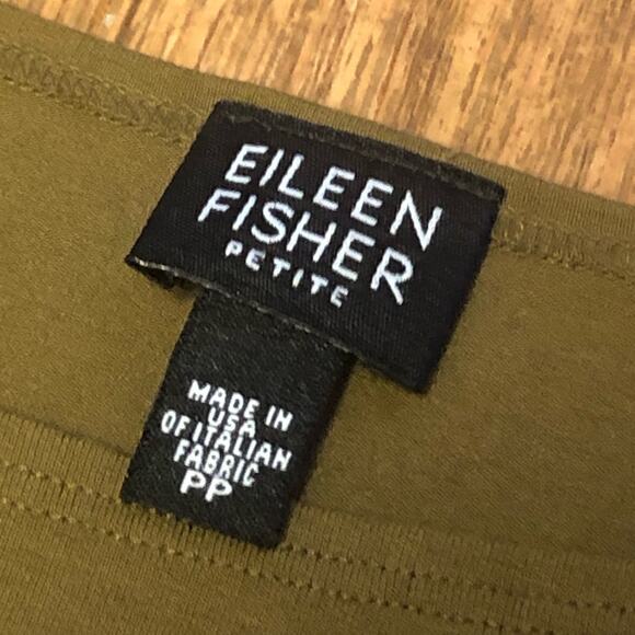 Eileen Fisher Petite Brown Green Pullover Quarter Sleeve Blouse Size PP (0-2) - Picture 7 of 7